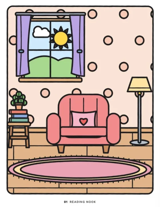 Printable page from Bold & Easy Coloring Book: Cozy Home