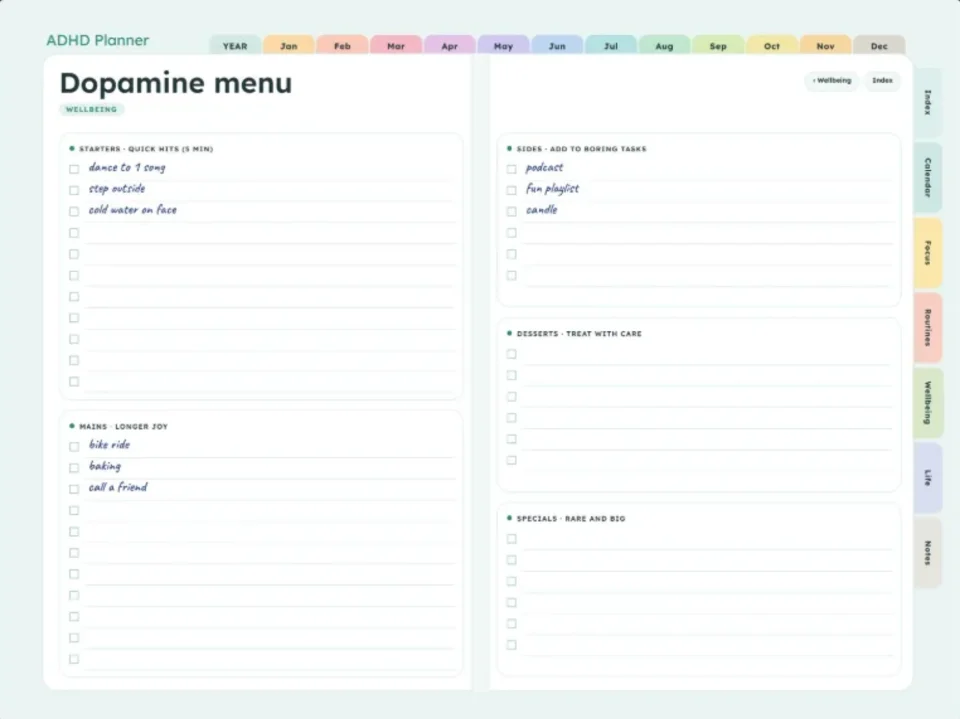ADHD Digital Planner on a tablet