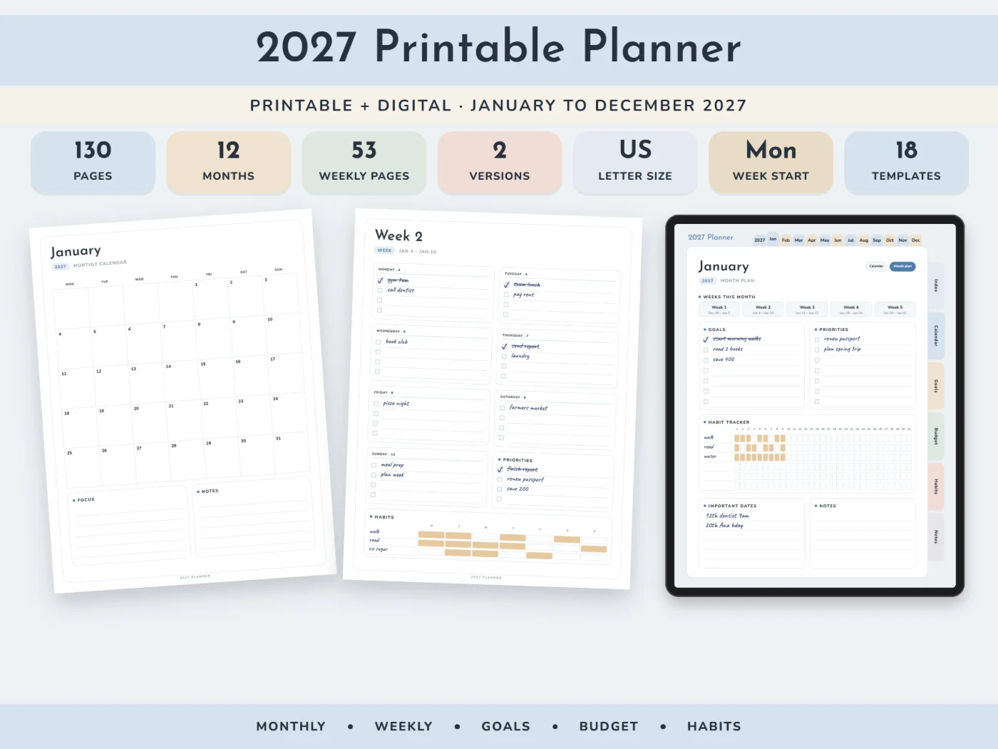 2027 Printable Planner