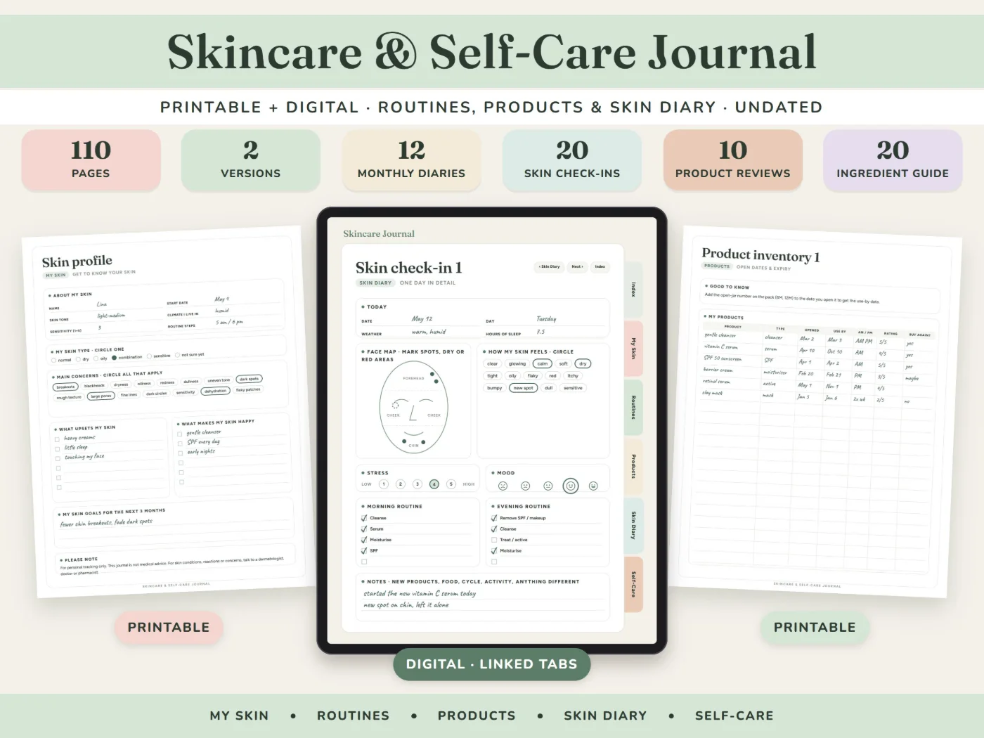 Skincare & Self-Care Journal