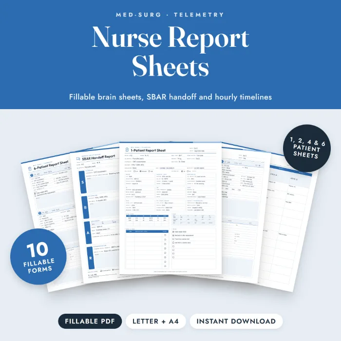 Med-Surg Nurse Report Sheets
