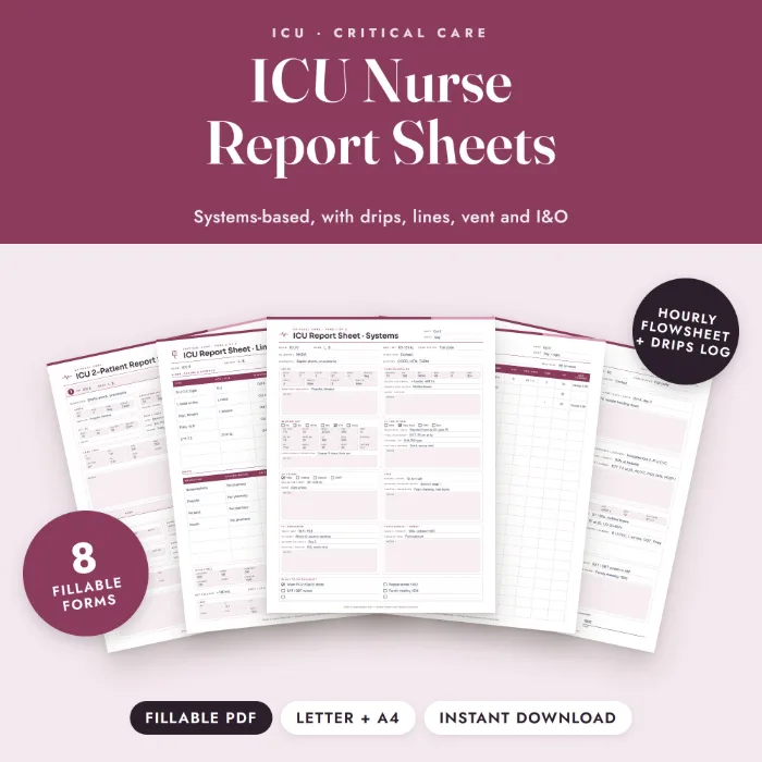 ICU Nurse Report Sheets