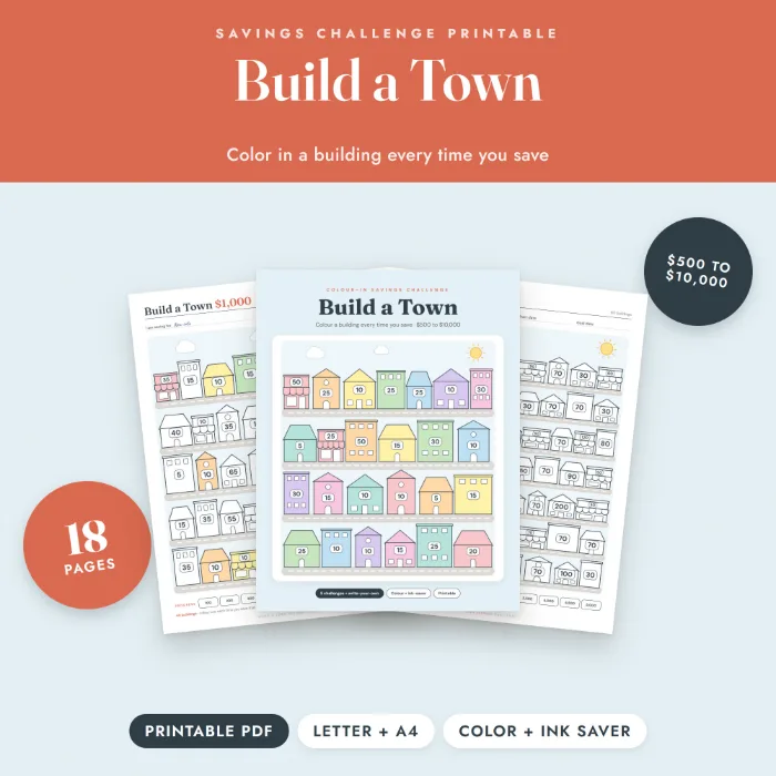 Build a Town Savings Challenge
