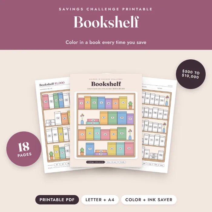 Bookshelf Savings Challenge