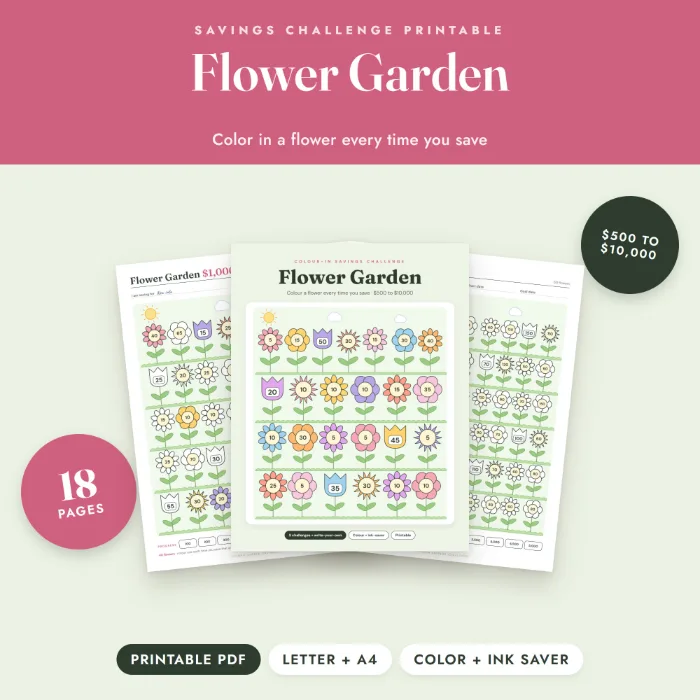 Flower Garden Savings Challenge