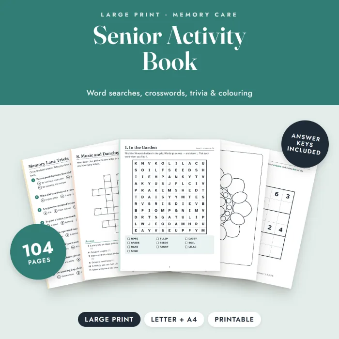 Large Print Senior Activity Book