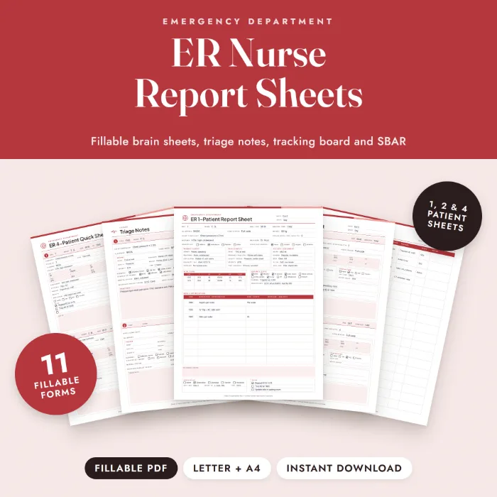 ER Nurse Report Sheets