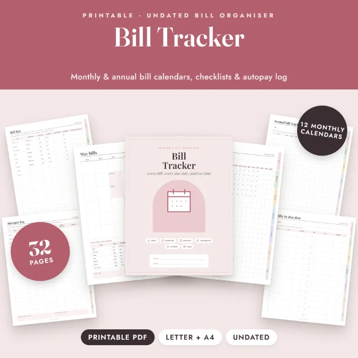 Bill Tracker Printable