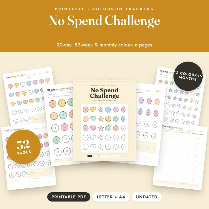 No Spend Challenge Printable
