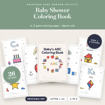 Baby Shower ABC Coloring Book