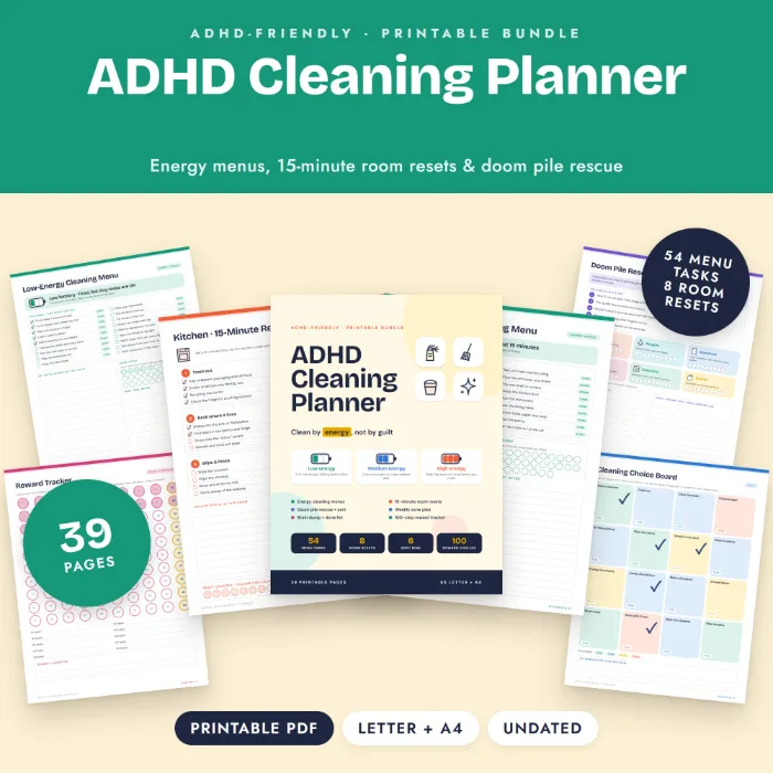 ADHD Cleaning Planner Bundle