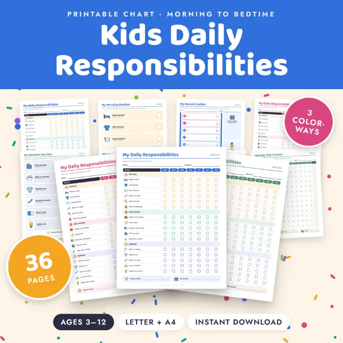 Kids Daily Responsibilities Chart